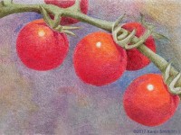 Three for Lunch Triptych, Cheery Cherry Tomatoes by Karen L. Smith